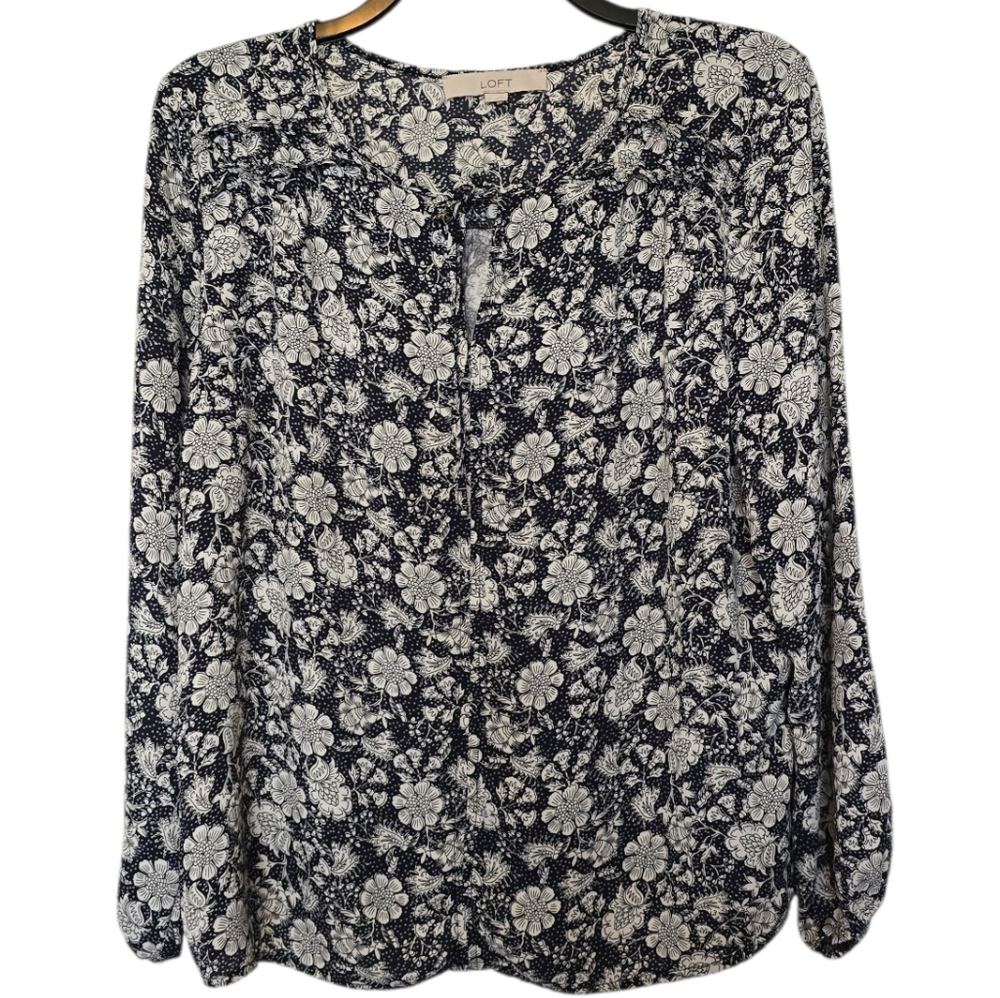 3/$15 Loft Floral Peasant Blouse Size Small